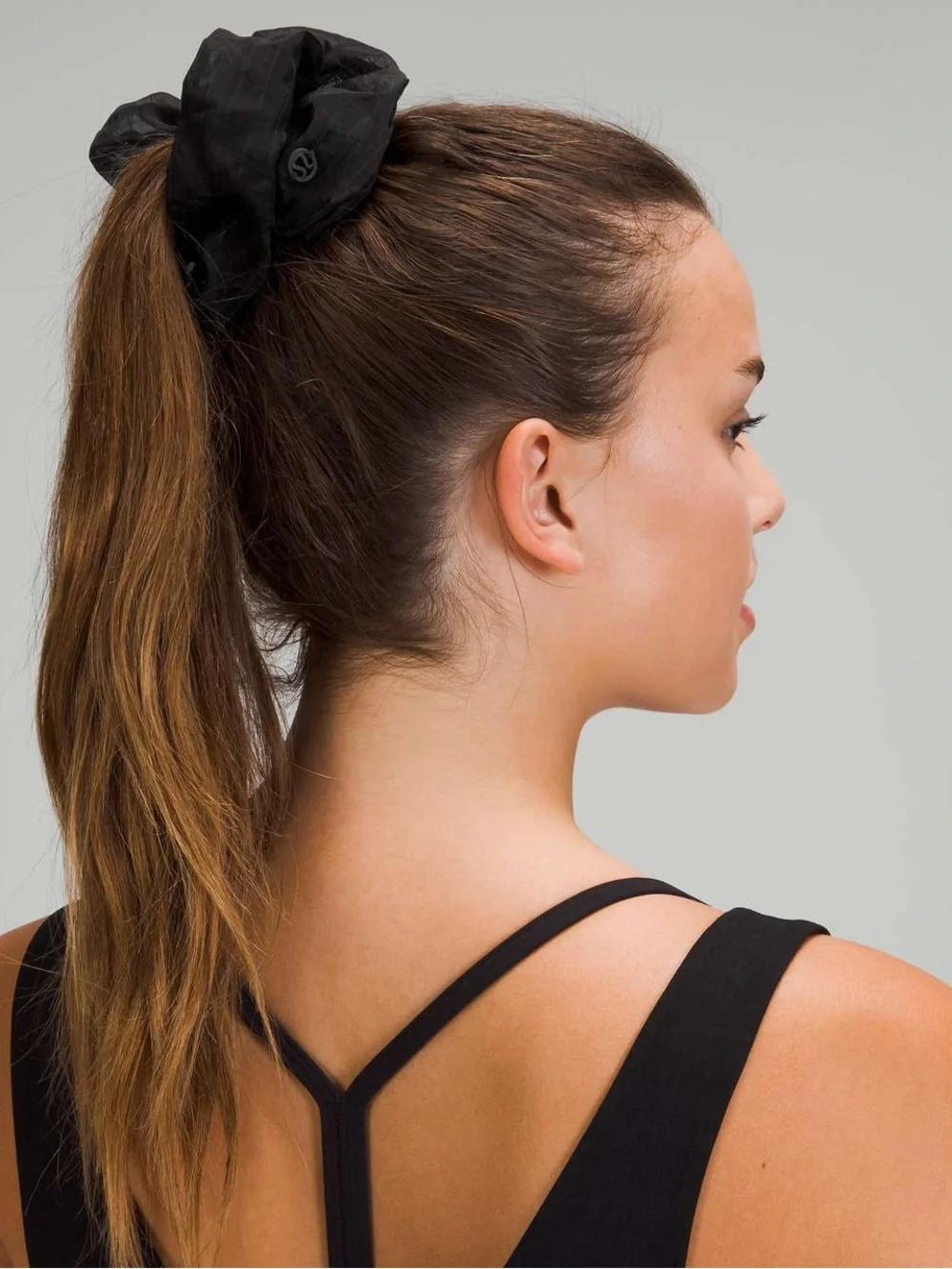 🆕🖤 Lululemon Uplifting Scrunchie *Oversized Black Mesh